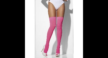 Neon roze hold up kousen voor dames