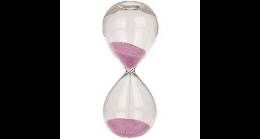 Out of the blue - Zandloper van glas - 5 minuten - roze zand