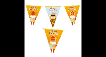 PartyXplosion Sinterklaas met roetveeg Piet vlaggenlijn - 2x - 10 mtr