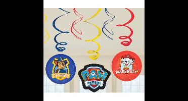 Paw Patrol Hangdecoratie/rotorspiralen - 12x - Thema verjaardag