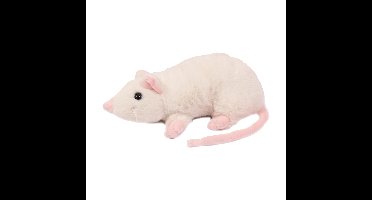 Pia Toys Knuffeldier Muis - zachte pluche stof - premium kwaliteit knuffels - wit - 18 cm