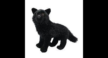 Pia Toysknuffeldier Wolf - zachte pluche stof - zwart - kwaliteit knuffels - 30 cm