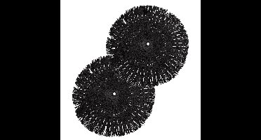 Placemat Raffia - 4x - zwart - D38 cm - rond - tafel onderleggers