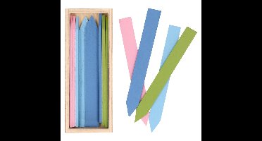 Plantetiketten/plantenlabels - 36x - kleurenmix - hout - 13 cm - steeketiketten