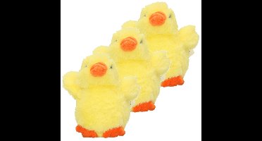 Pluche kuiken of kleine kippen knuffeldier - 6x - geel - 12 cm - Pasen