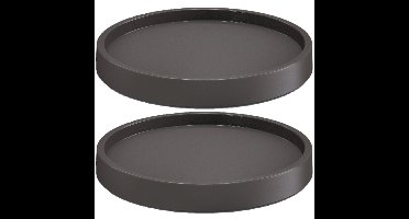 Prosperplast Plantenonderzetter - 3x - rond - 27 cm - antraciet