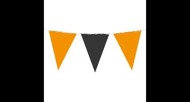 PX Party Vlaggenlijn - oranje/zwart - 10 m - 15 vlaggen - kunststof