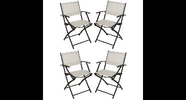 Redcliffs Klapstoel - 4x - beige - opklapbaar - 46 x 52 x 85 cm