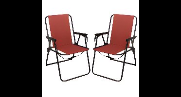 Redcliffs Klapstoel unica - 2x - terra - 75 x 38 cm - metaal/polyester