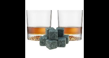 Royal Leerdam Whiskyglazen - 4x stuks - 290 ml - 9x whisky ijsblokken