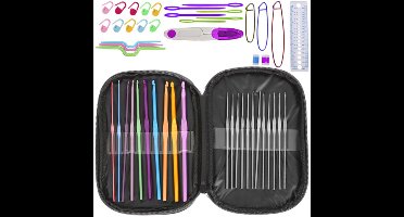 Ruhhy Haaknaalden set - 50 delig - aluminium - haken - haakset
