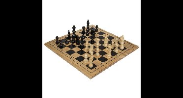 Schaakspel - hout - 28 x 28 cm - met schaakstukken - denkspellen