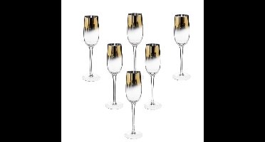 Secret de Gourmet Champagneglazen/flutes Arya - goud - 18x - 210 ml