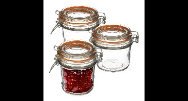 Secret de Gourmet Inmaakpot/voorraadpot - 6x stuks - 330 ml - glas met beugelsluiting - weckpot