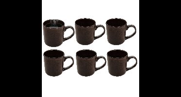 Secret de gourmet Koffiemok - 6x - bruin - keramiek - 420 ml - beker