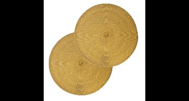 Secret de Gourmet ronde placemat - 8x - geel - kunststof - 38 cm