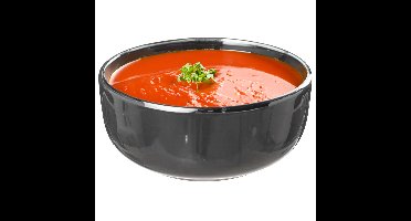 Secret de Gourmet Soepkommen/schaaltjes - 2x - Santorini - keramiek - D15 x H6.5 cm - donkergrijs