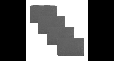 Secret de Gourmet tafel placemat - 4x - PU-leer - grijs - 45 x 30 cm
