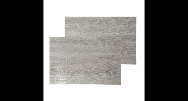 Secret de Gourmet tafel placemat hout print - 4x - PVC - 45 x 30 cm