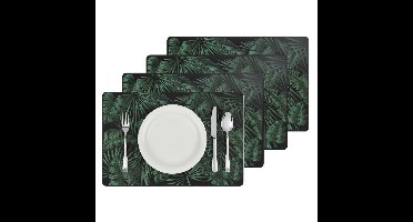 Secret de Gourmet tafel placemat Jungle - 8x - groen - 45 x 30 cm