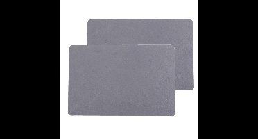 Secret de Gourmet tafel placemat PU- 12x -leer - grijs - 45 x 30 cm
