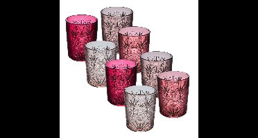 Secret de Gourmet Water / drink glazen Ayla - 12x - roze - 350 ml