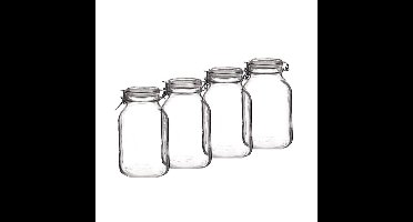 Set van 10x stuks wckpotten/inmaakpotten 3 liter met beugelsluiting