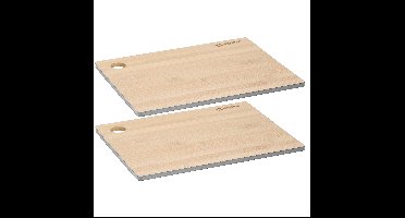 Set van 2x stuks snijplanken antraciet rand 23 en 28 cm van bamboe hout