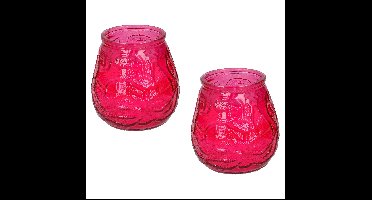 Set van 5x stuks Citronella lowboy buiten kaarsen 15 branduren rood