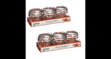 Set van 6 inmaakpotjes/voorraadpotjes 0,33L glas met beugelsluiting