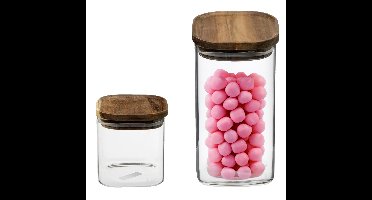 Set van 8x keuken voorraadbussen/potten glas 0.6 en 0.9 Liter inhoud