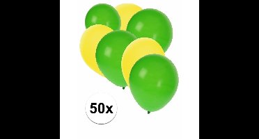 Shoppartners Party Ballonnen - 50x - Kleurenmix - geel en groen