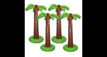 Smiffy's Decoratie palmboom - 4x - opblaasbaar - 165 cm - Hawaii thema