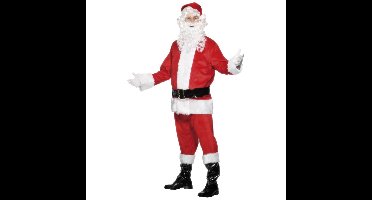 Smiffy's Luxe kerstman kostuum - rood - velours - 4 delig