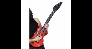 Smiffy's Opblaasbare elektrische gitaar - rood - 99 cm
