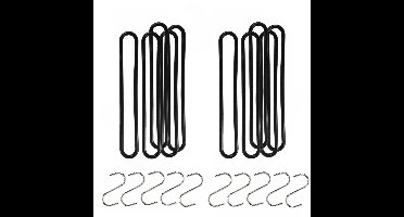 Spanrubbers met S-haken 20x stuks voor dekzeilen 25 cm