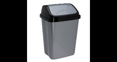 Storage Solutions Afvalemmer SWING - 16L - grijs/zwart - klep deksel