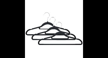 Storage Solutions Kledinghangers anti-slip - 10x - kunststof - met broekstang - zwart