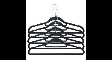 Storage Solutions Kledinghangers anti-slip - 30x - kunststof - met broekstang - zwart