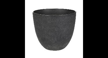 Ter Steege Bloempot - zwart - natuursteen look - D23 x H20 cm