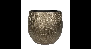 Ter Steege Plantenpot/bloempot - keramiek - metal goud - D30xH29 cm
