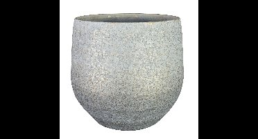 Ter Steege Plantenpot - keramiek - metallic zilvergrijs - D26/H30 cm