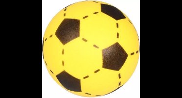 T&F Creations Softbal foam - voetbal print - geel - zacht - 20 cm
