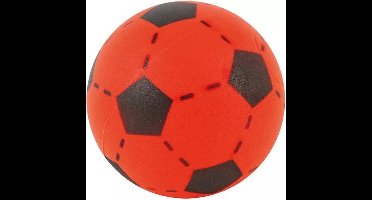 T&F Creations Softbal foam - voetbal print - rood - zacht - 20 cm