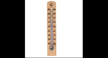 TFA Binnen Thermometer - analoog - berkenhout - naturel - 21 x 4 cm