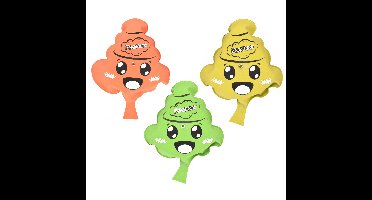 Toi- 8x -Toys Scheetkussen - Lachende drol - 23cm - willekeurige kleur