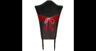 Tule stof op rol - 5x - rood - 30cm x 9meter - Organza/mesh decoratie stoffen