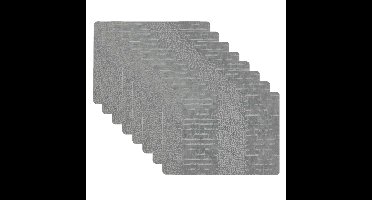 Unique Living placemats lederlook - 8x - 43 x 30 cm - grijs - pvc