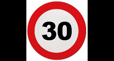 Verjaardag bordjes - verkeer stopbord 30 jaar - 8x stuks - dia 23 cm