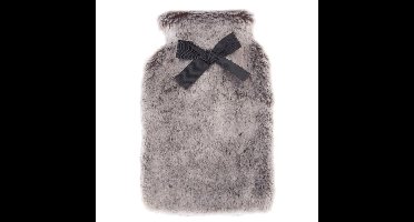 Warmwaterkruik - 280 ml - fluffy pluche - grijs - winter - kruik